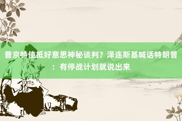 普京特使抵好意思神秘谈判？泽连斯基喊话特朗普：有停战计划就说出来