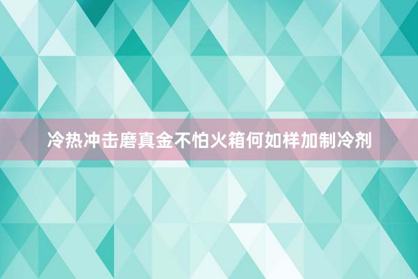 冷热冲击磨真金不怕火箱何如样加制冷剂