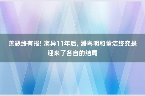 善恶终有报! 离异11年后, 潘粤明和董洁终究是迎来了各自的结局