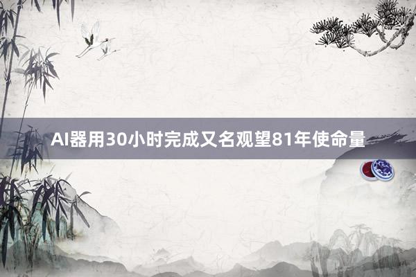 AI器用30小时完成又名观望81年使命量