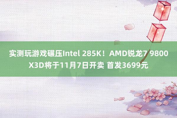 实测玩游戏碾压Intel 285K！AMD锐龙7 9800X3D将于11月7日开卖 首发3699元